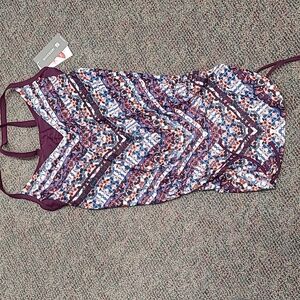 NWT Beautiful  Marakesh Athleta Side Scrunch Long Tankini Top